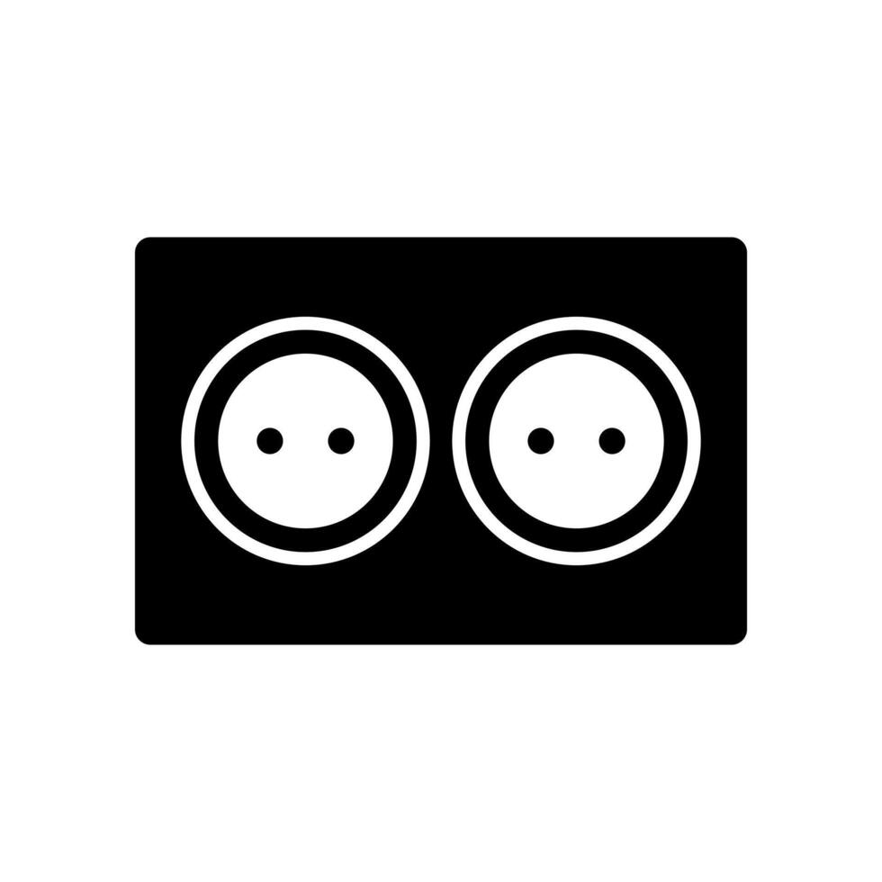 Two black and white icons of two sockets vector