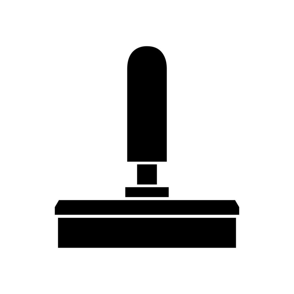 A black and white icon of a joystick on a table vector