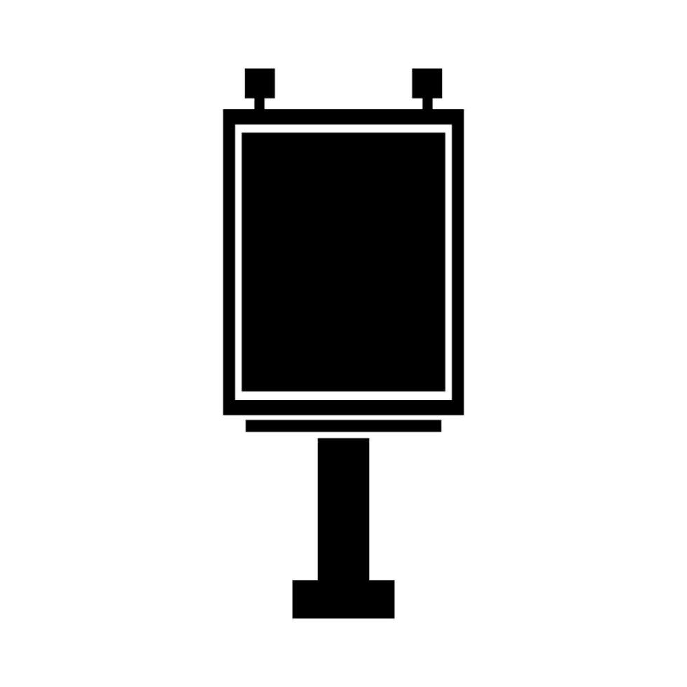 A black and white sign on a pole vector
