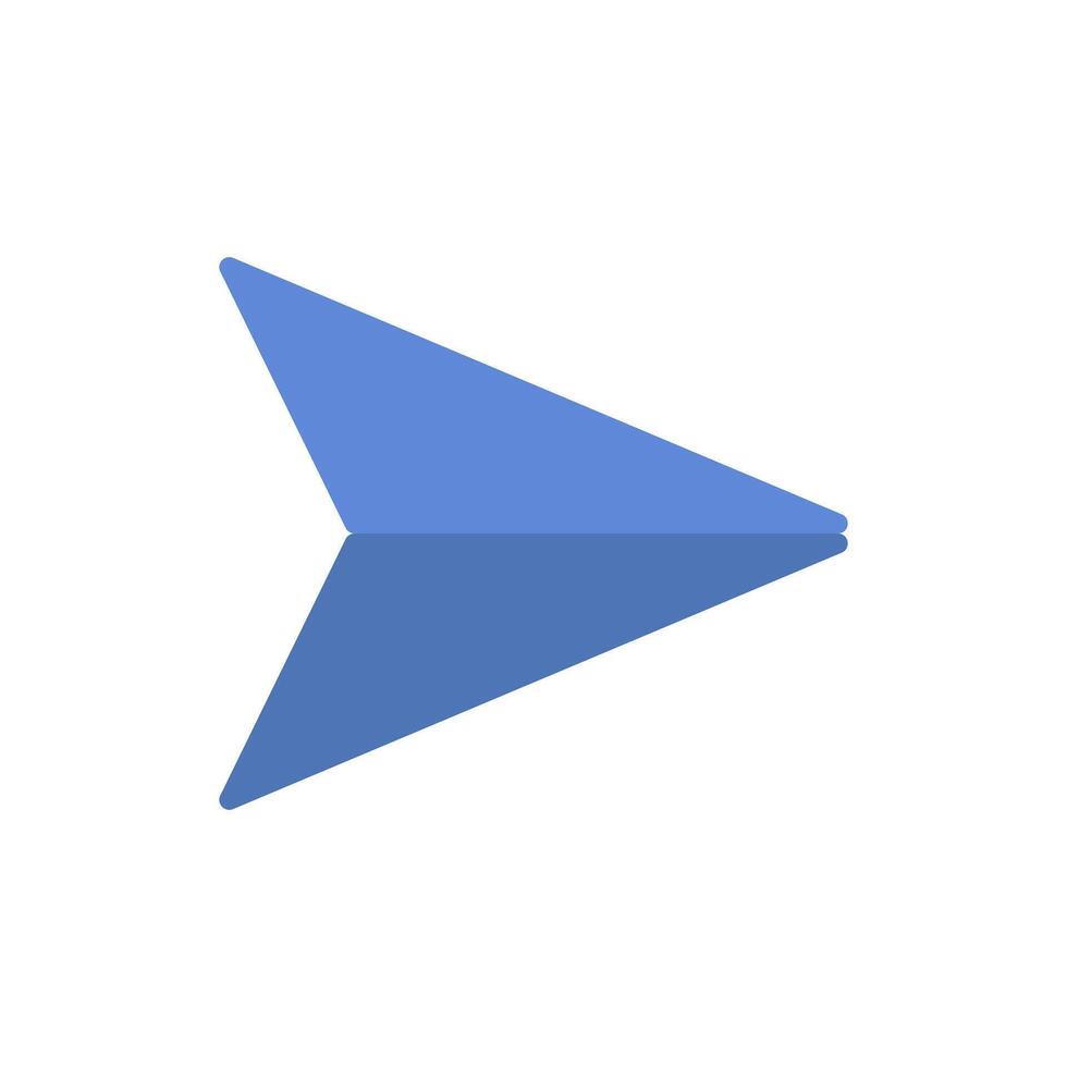 A blue arrow pointing in the air on a white background vector
