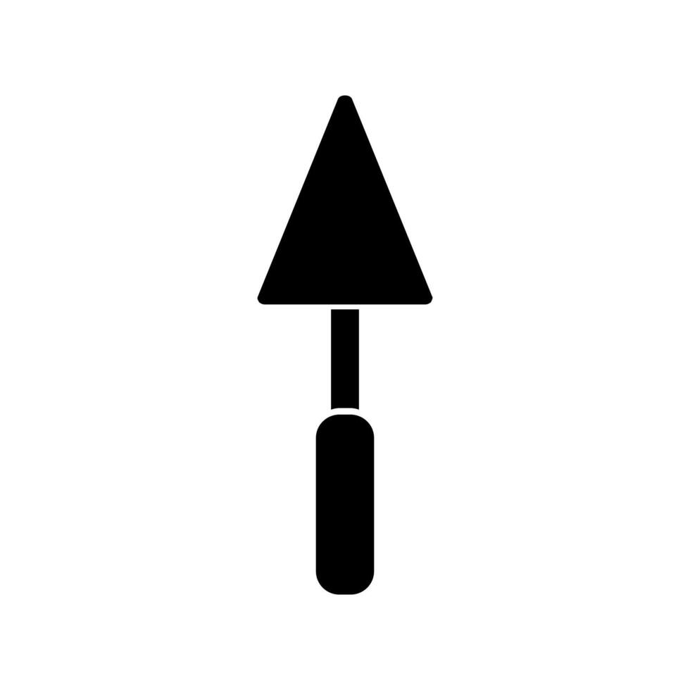 A black and white icon of a shovel on a background vector