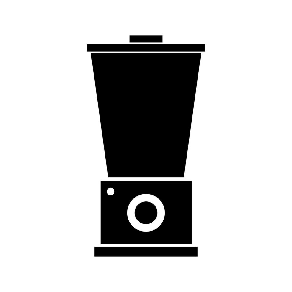 A black and white icon of a blender vector