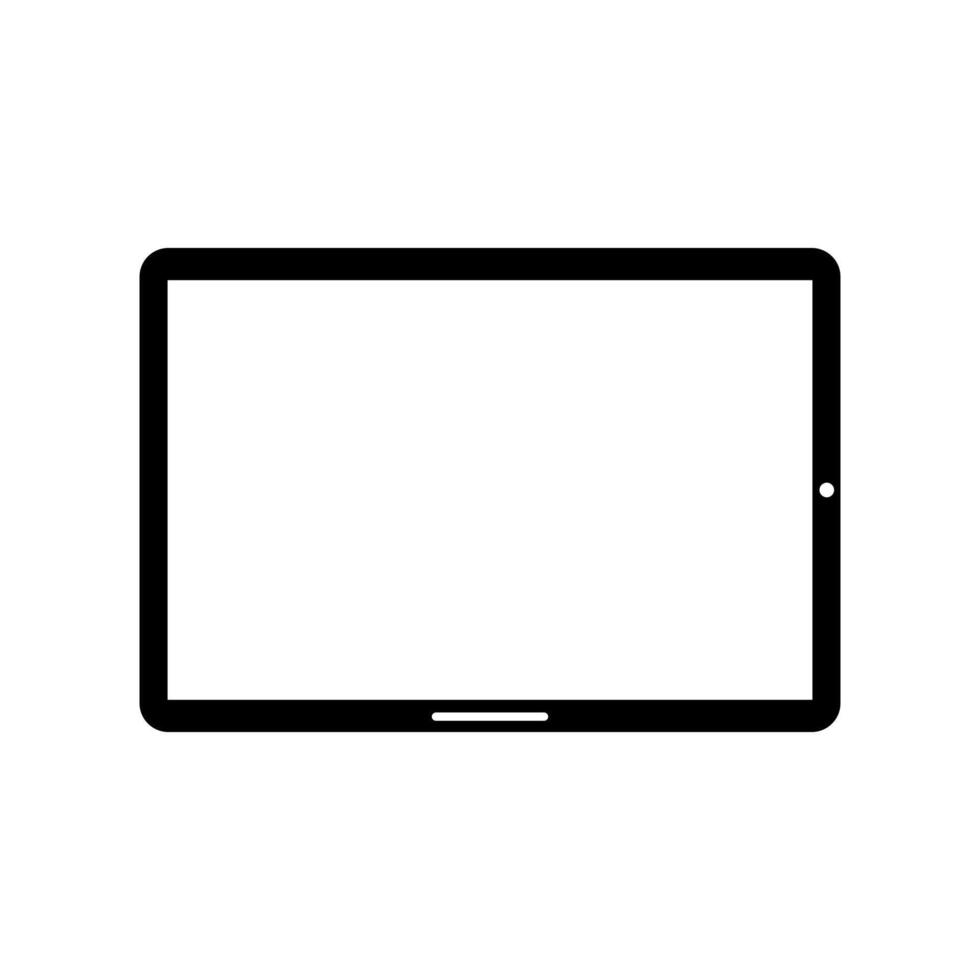 A tablet computer with a blank screen on a white background vector