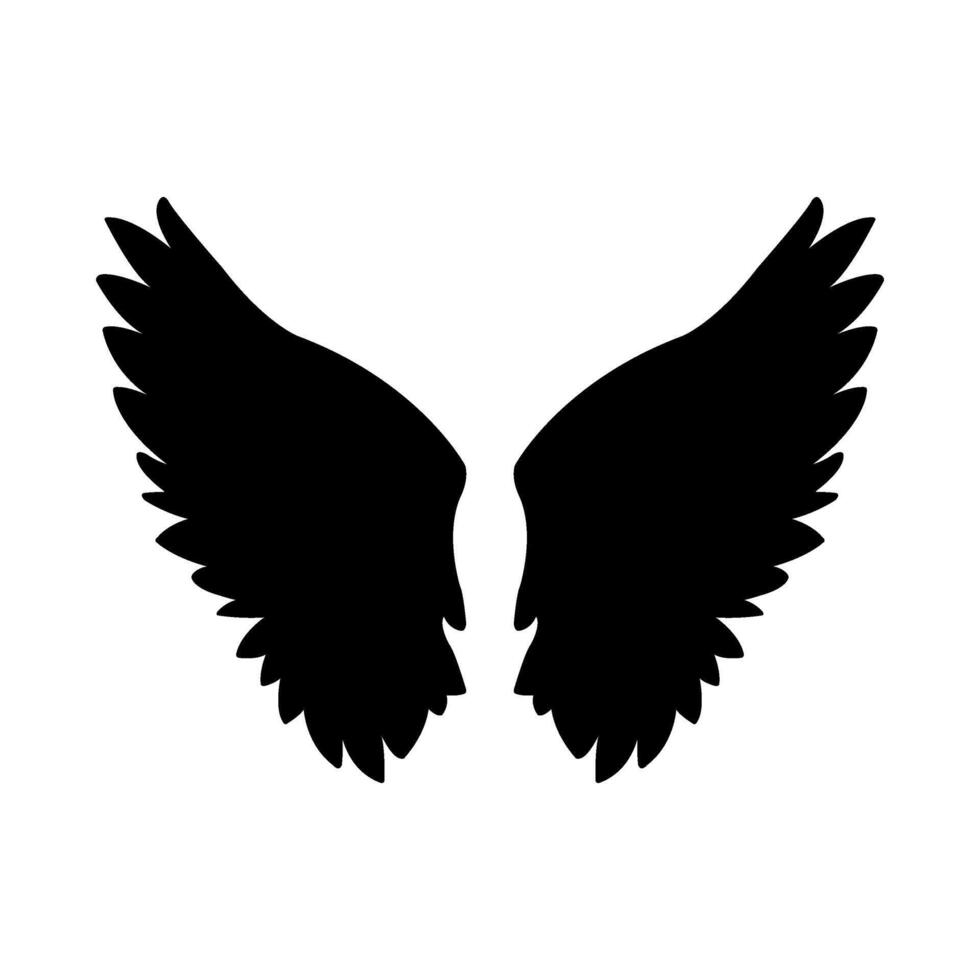 Angel wings icon silhouette on white background vector