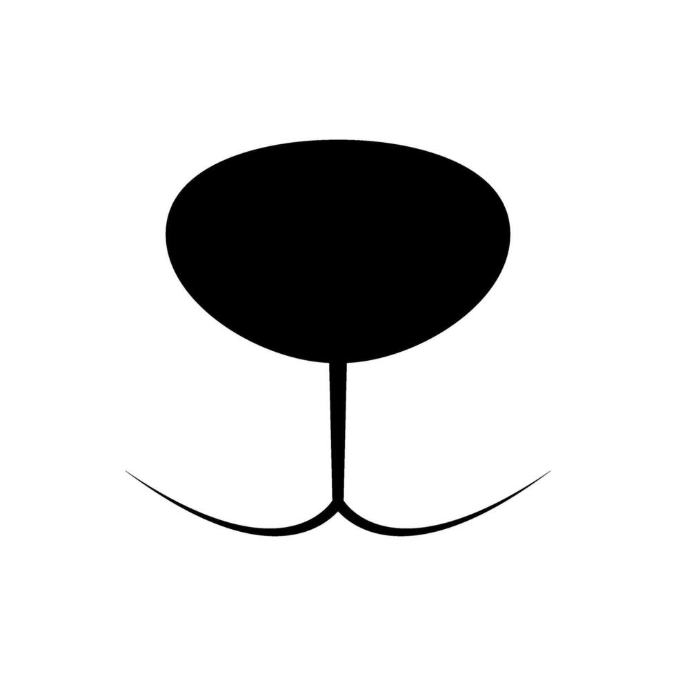 A black and white silhouette of a cat's head vector