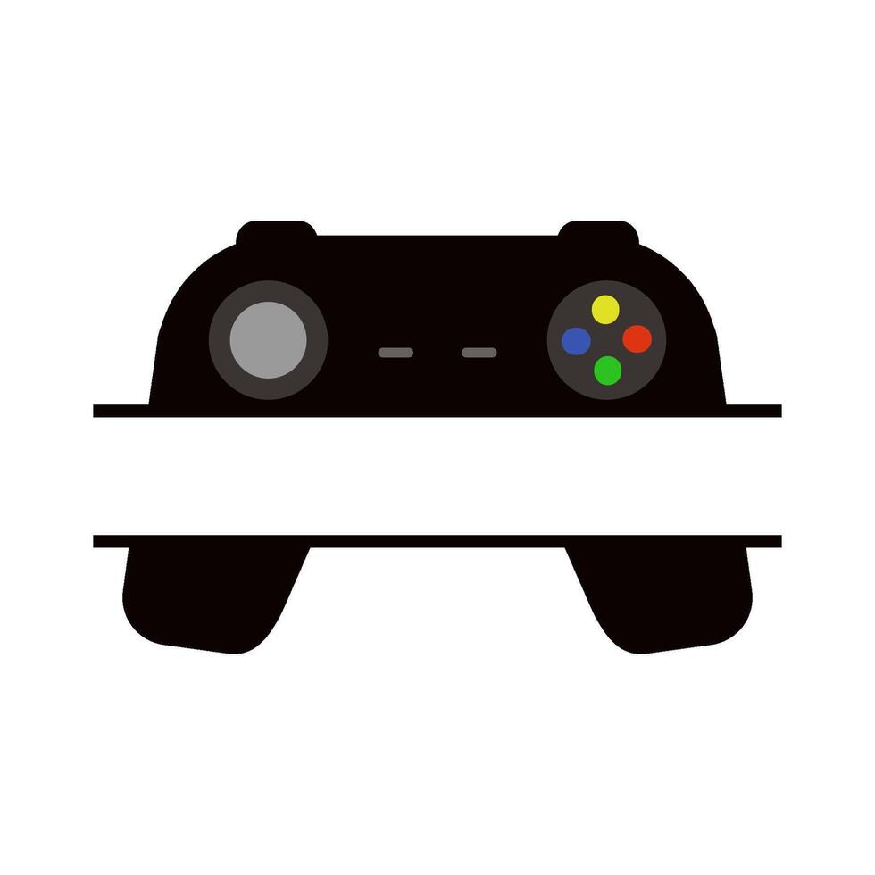A black and white image of a game controller on background vector