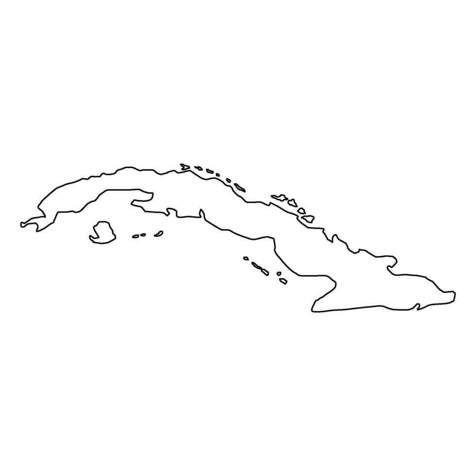Cuba map outline illustration vector
