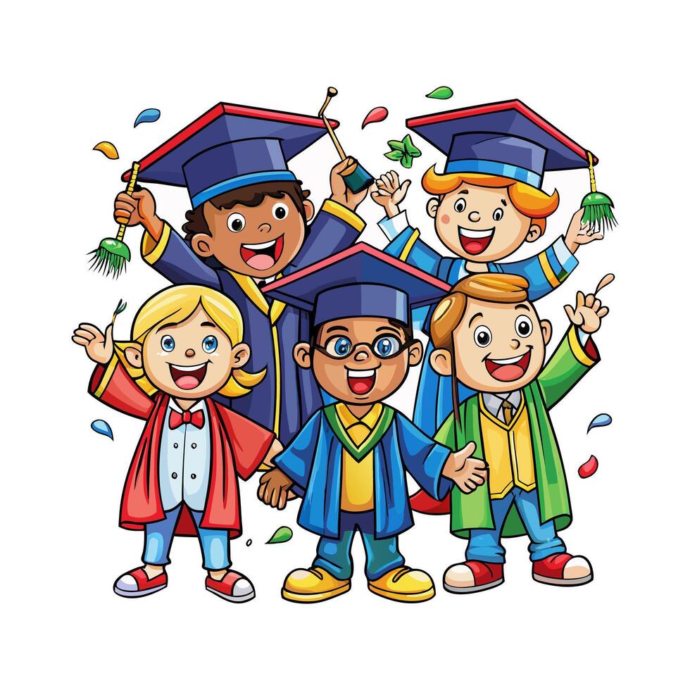 Graduation party illustration vector