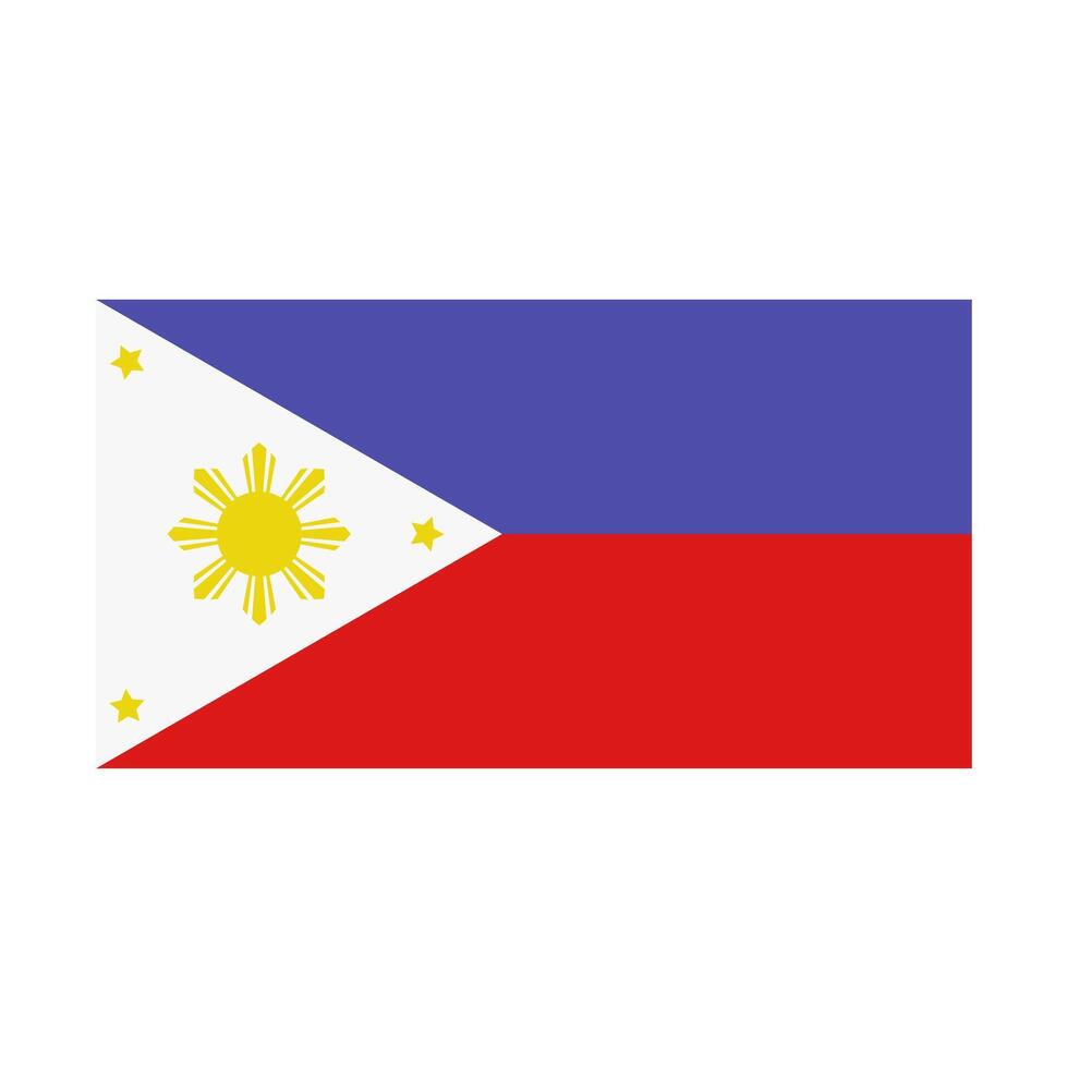 The philippines flag is shown on a white background vector