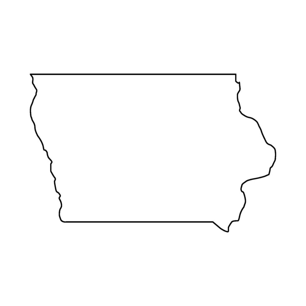 Iowa outline map vector