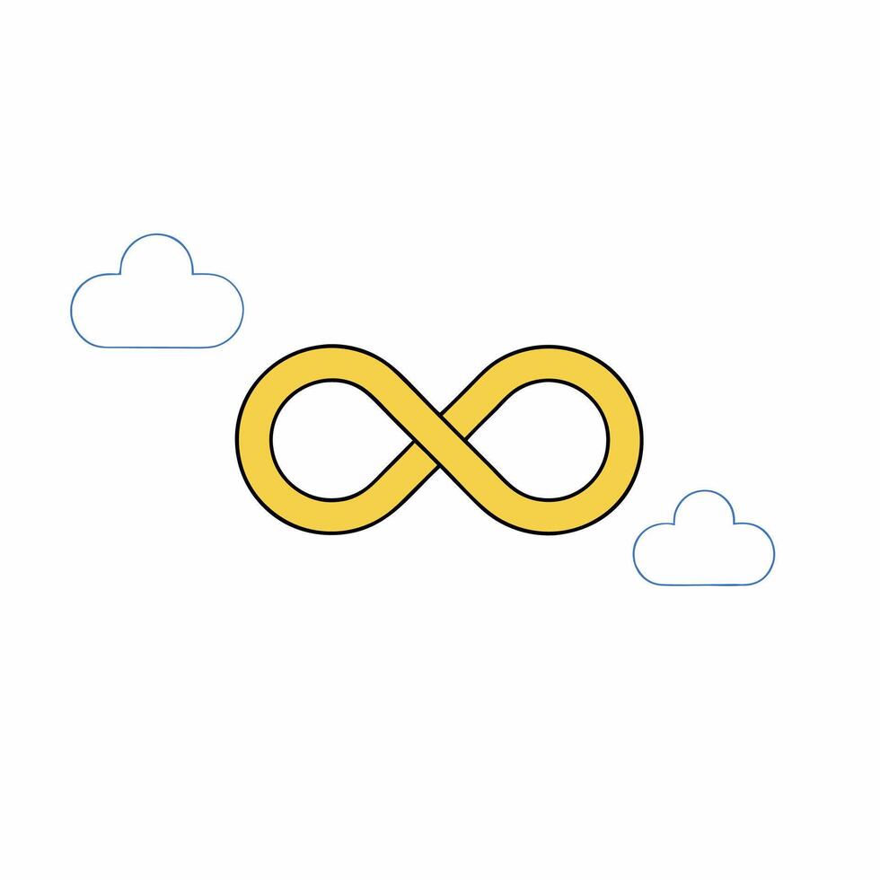 Minimalist Golden Infinity Symbol Endless Loop. vector