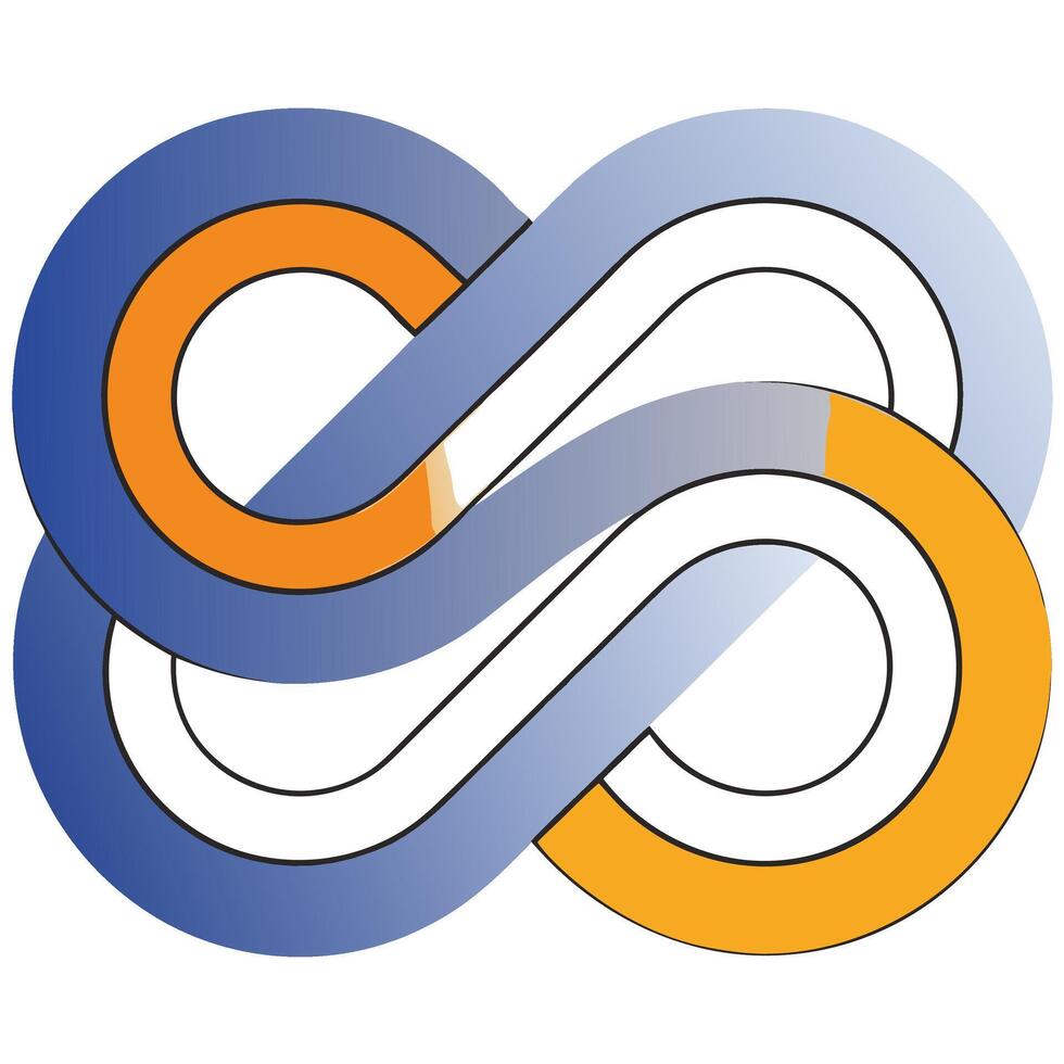 Interwoven Abstract Design Blue. vector