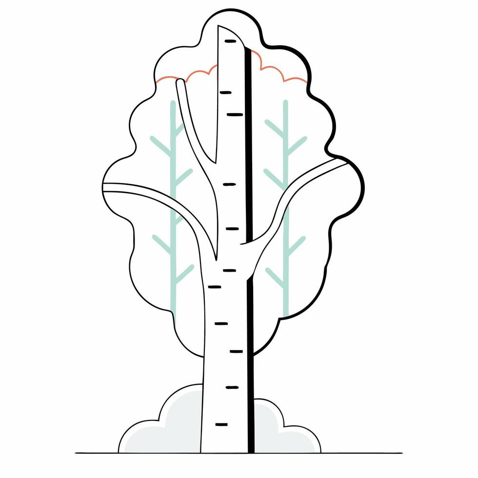 Kids Growth Chart Tree Pastel Minimalist Illustration. vector