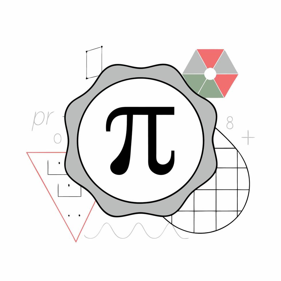 Pi Symbol Geometric Graphic Math, Science. vector