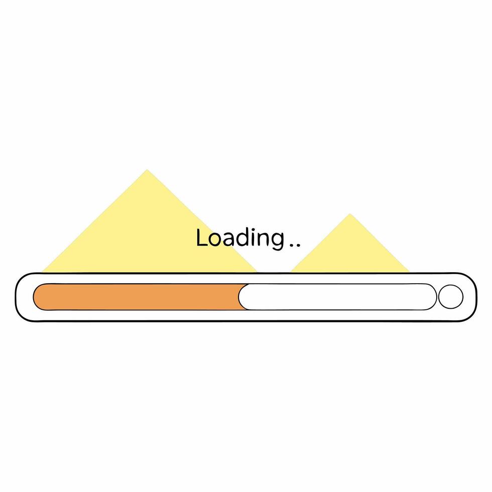 Pastel Yellow Loading Bar Minimalist UI Progress Indicator. vector
