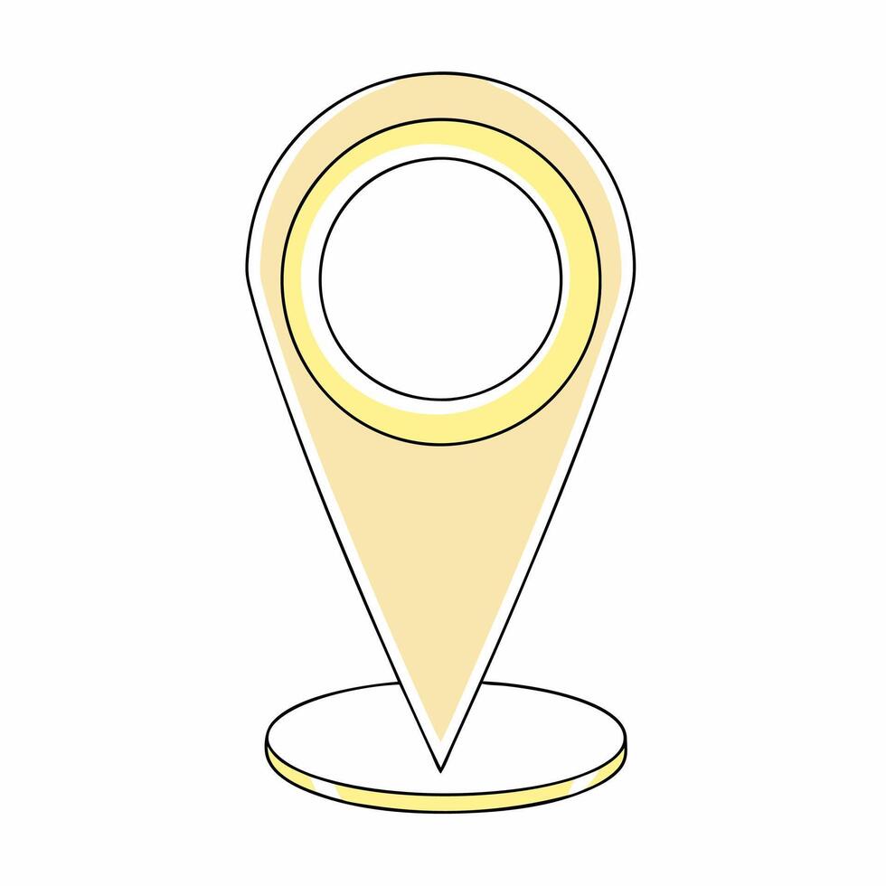 Pastel Yellow Location Pin Icon Simple. vector