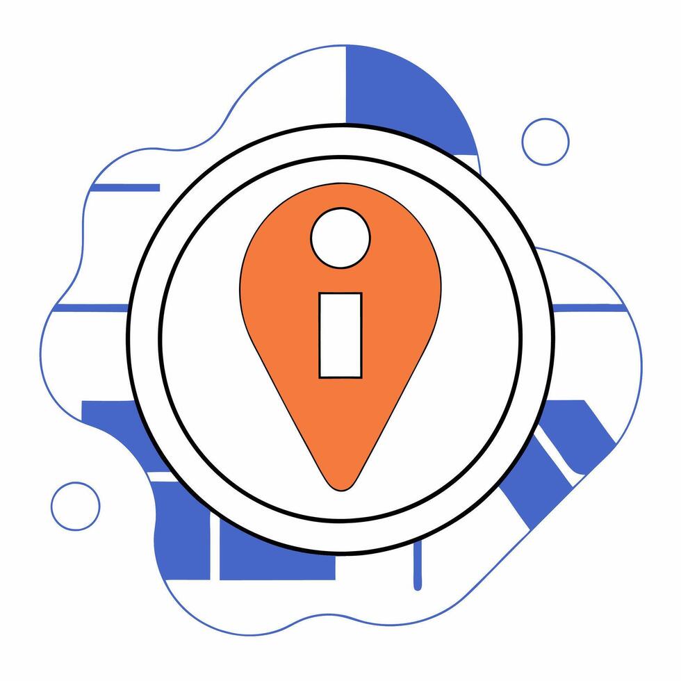Professional Orange Location Pin Icon Flat Design Info Graphic Element. vector