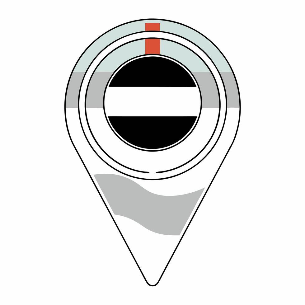 Modern Location Pin Icon Black, White. vector