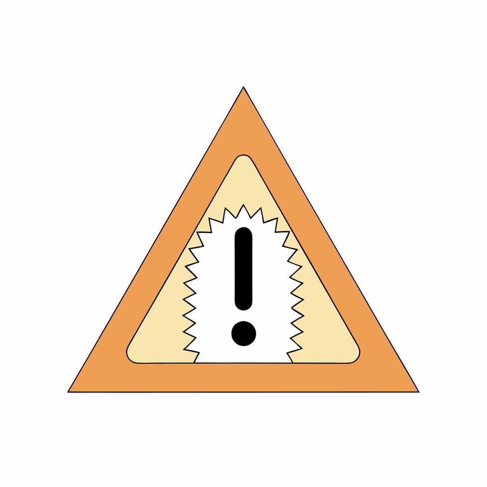 Professional Warning Sign Orange Triangle Exclamation Mark Alert Safety Icon. vector