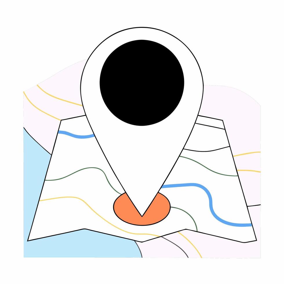 Abstract Location Pin Map Graphic Pastel Colors. vector