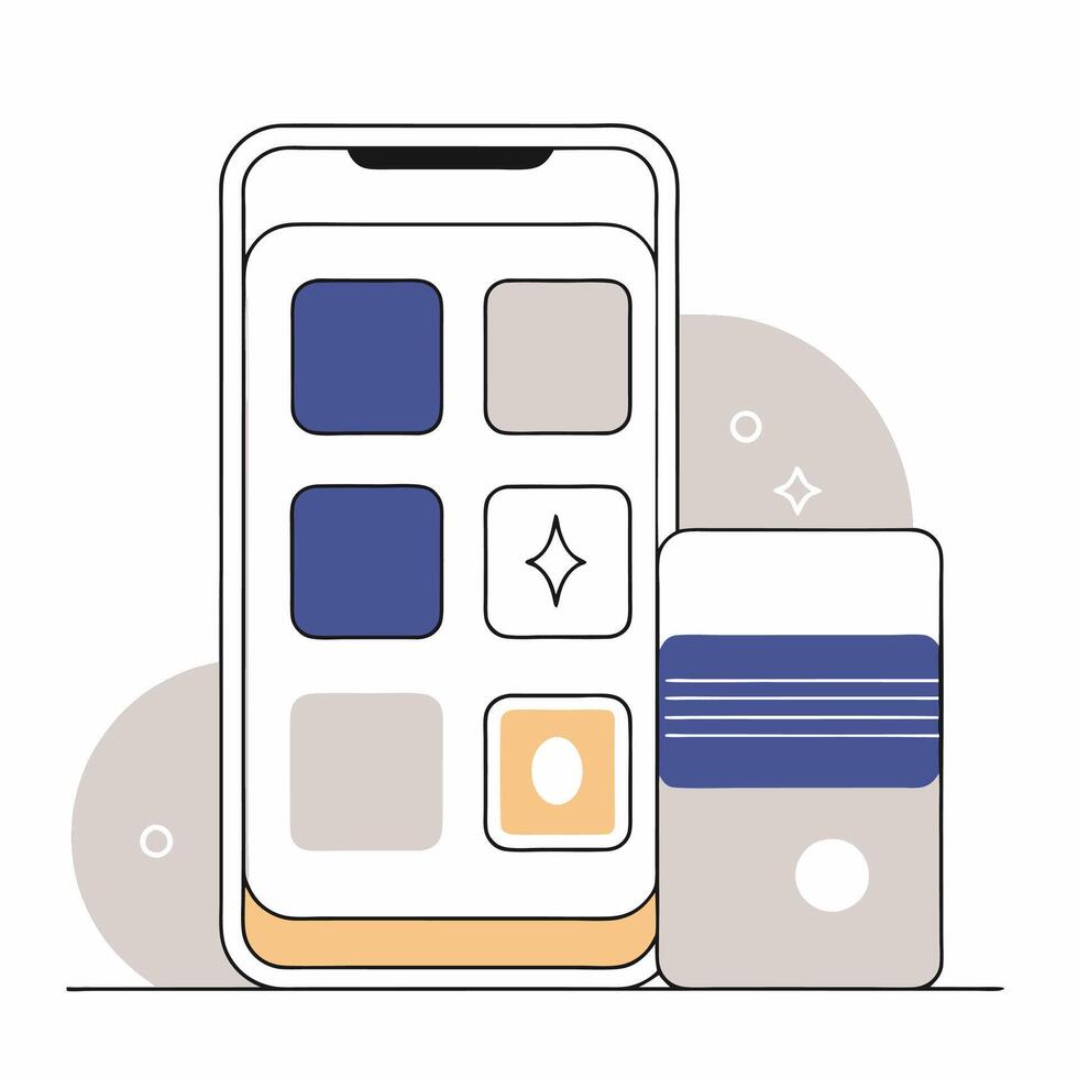 App Interface Design Modern UI, Clean Lines, Neutral Colors. vector