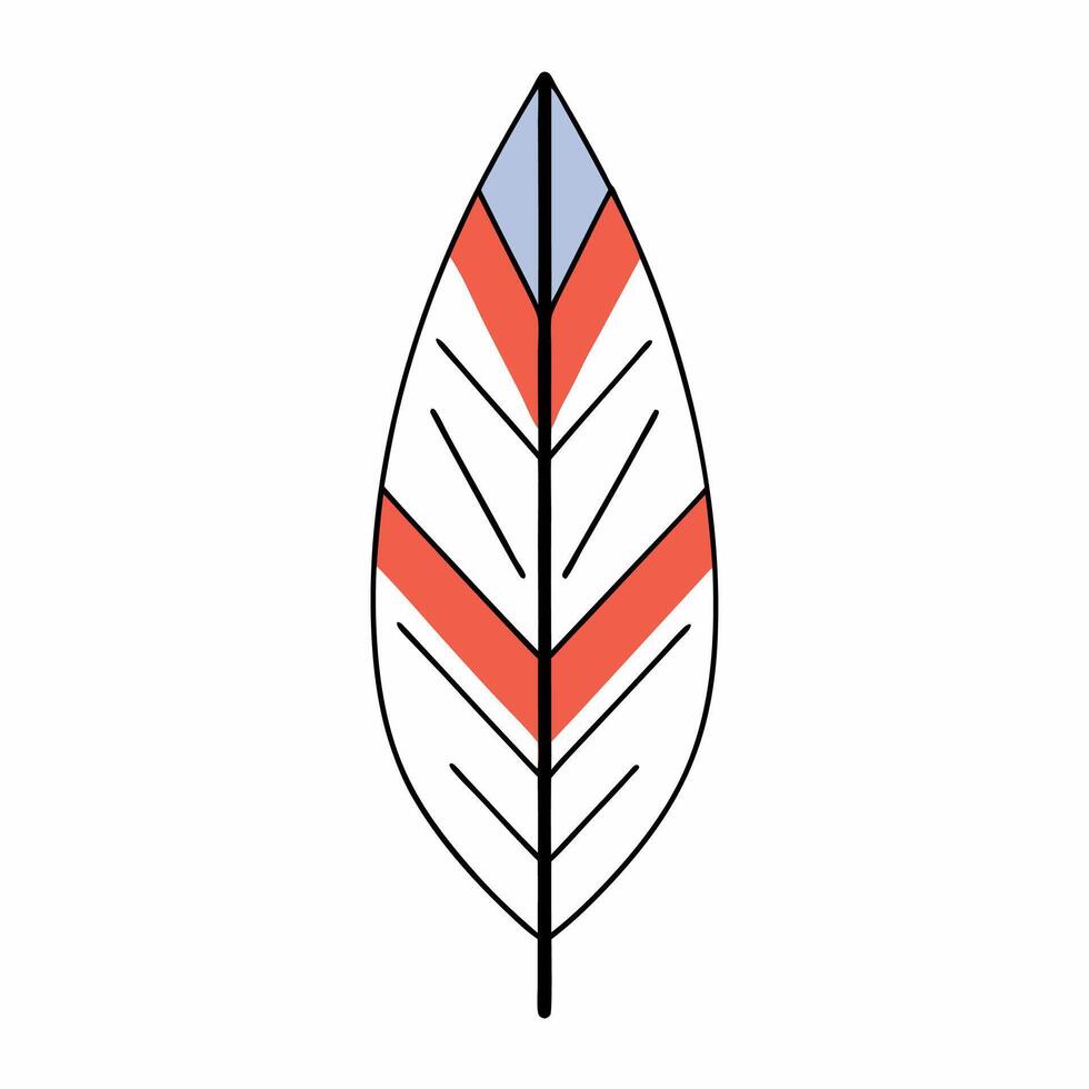 Minimalist Geometric Coral and Grey Leaf Design Elegant Nature Print. vector
