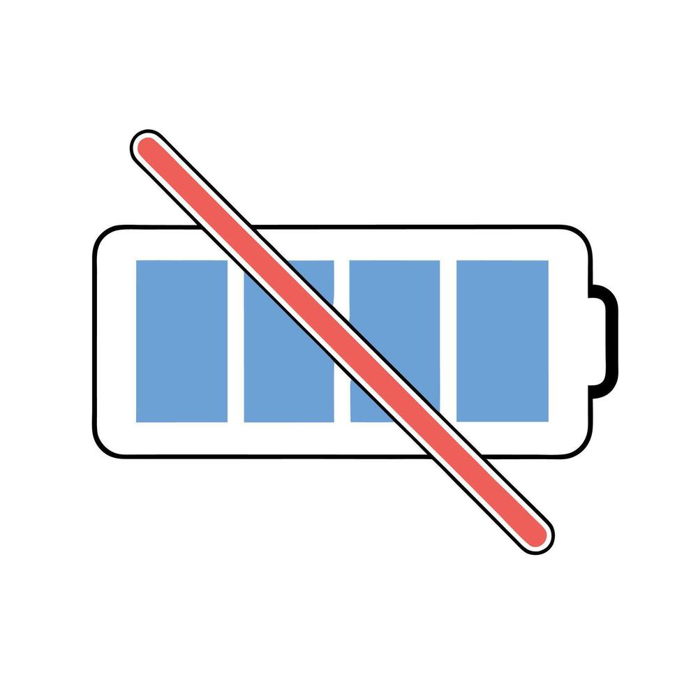 Low Battery Icon Simple, Flat Design UI Element. vector