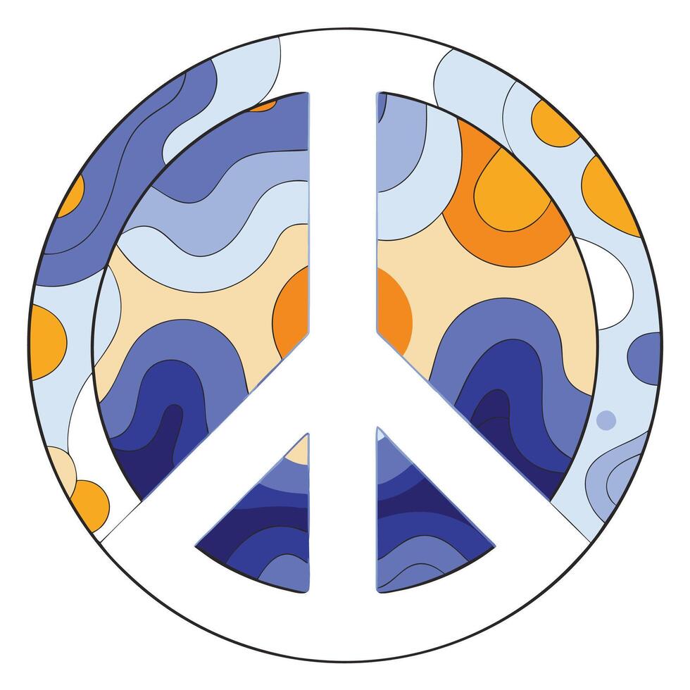 Abstract Peace Symbol Blue, Orange. vector