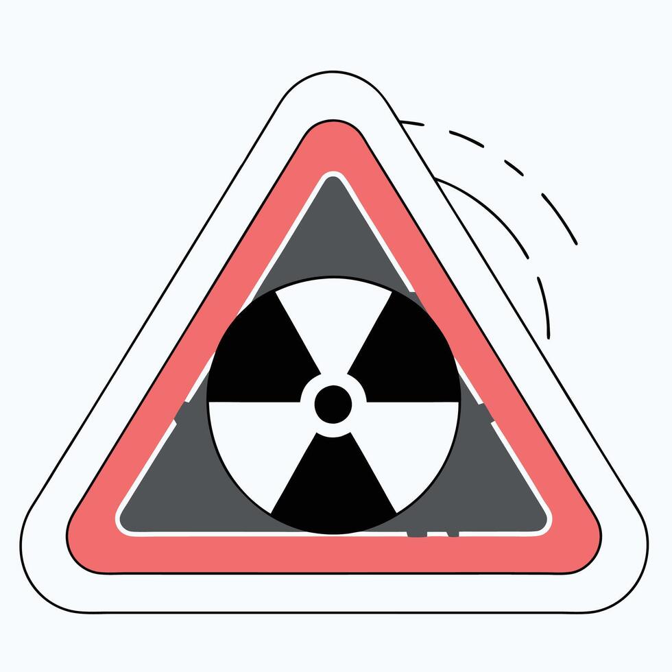 Professional Radiation Warning Sign Red Triangle. vector