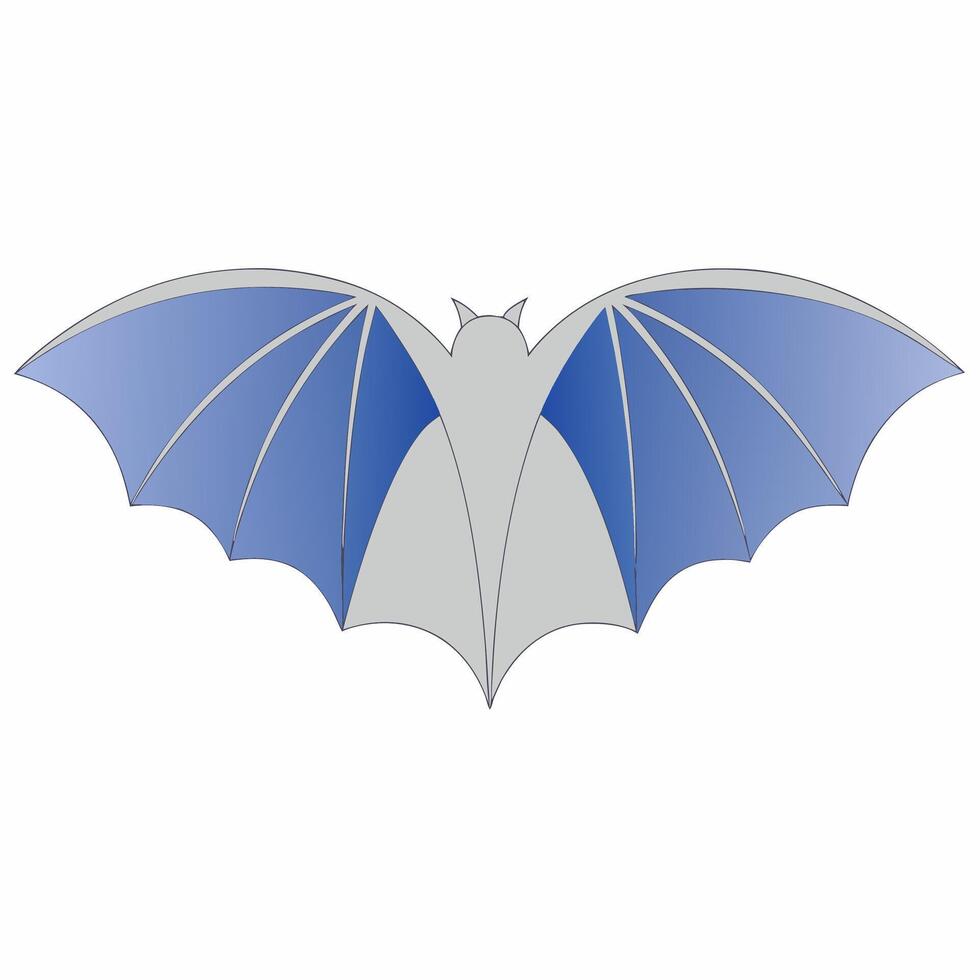 Elegant Blue Bat Wings Graphic High Res Silhouette for Gothic and Fantasy Designs. vector
