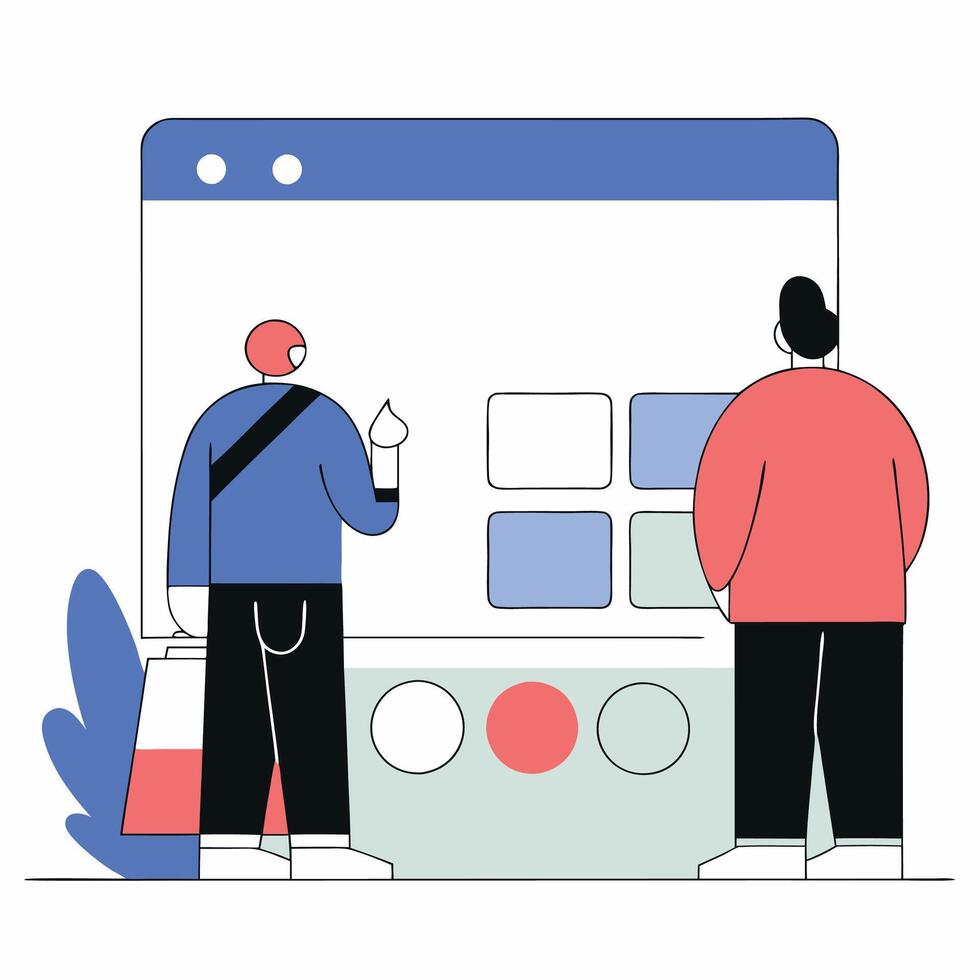 Website Design Review Modern UI, Color Palette. vector