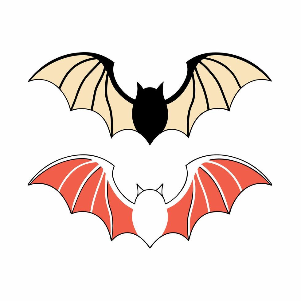 Halloween Bats Illustration Cute Black. vector