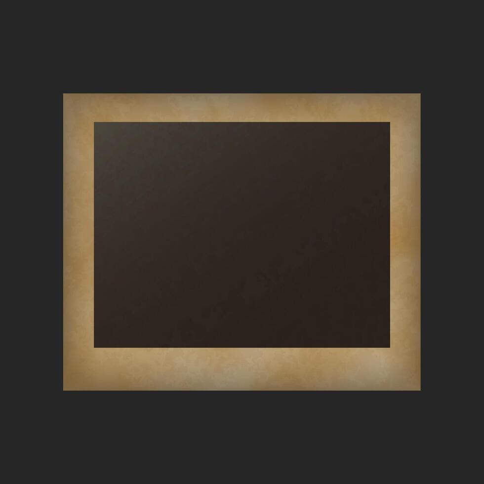 Gold photo frame with worn lining vector