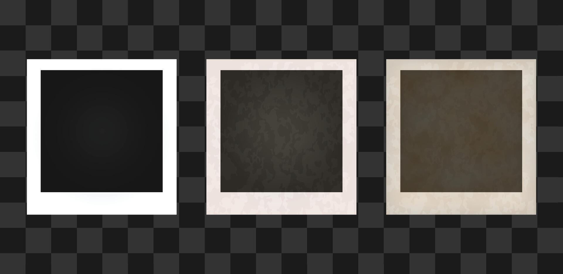 Photo frames with worn lining isolated vector