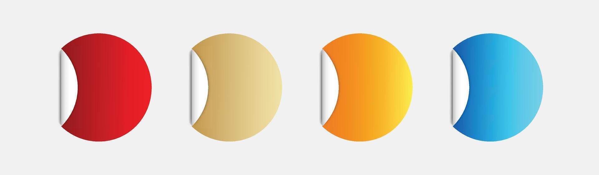Sticker round circle label. Paper circle empty tag banner vector