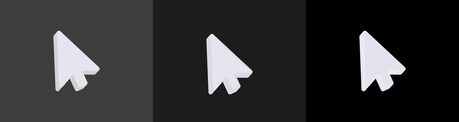 White arrow mouse cursor icon on dark backgrounds vector