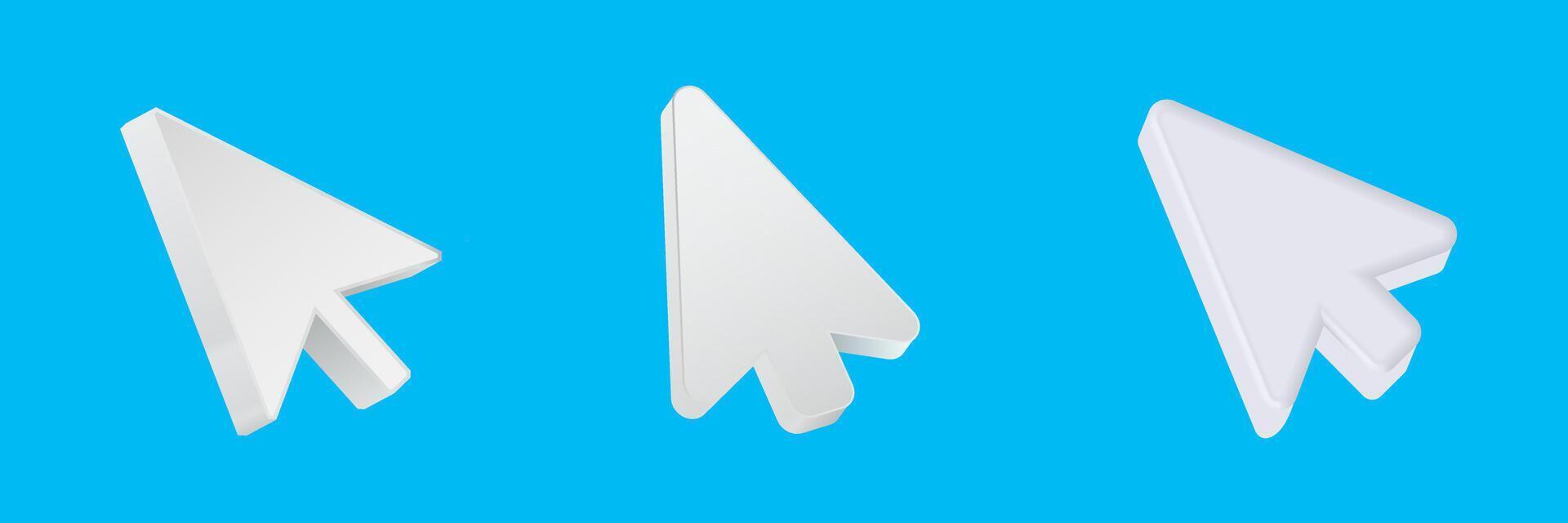 White computer mouse arrows in various angles vector