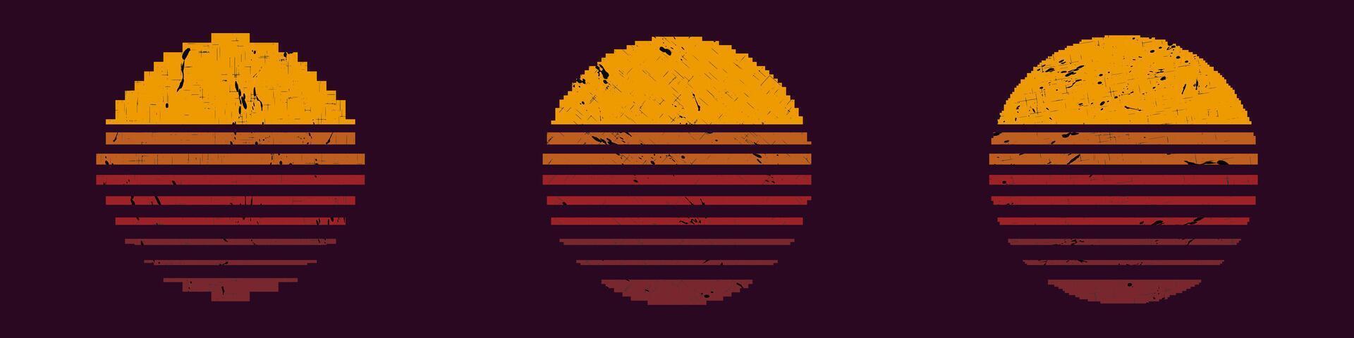 Abstract geometric shapes with horizontal stripes vector