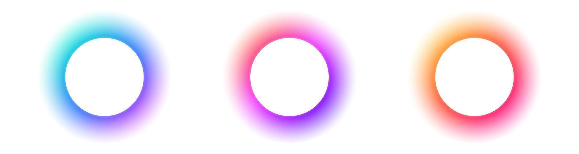Vibrant gradient circles on white background vector