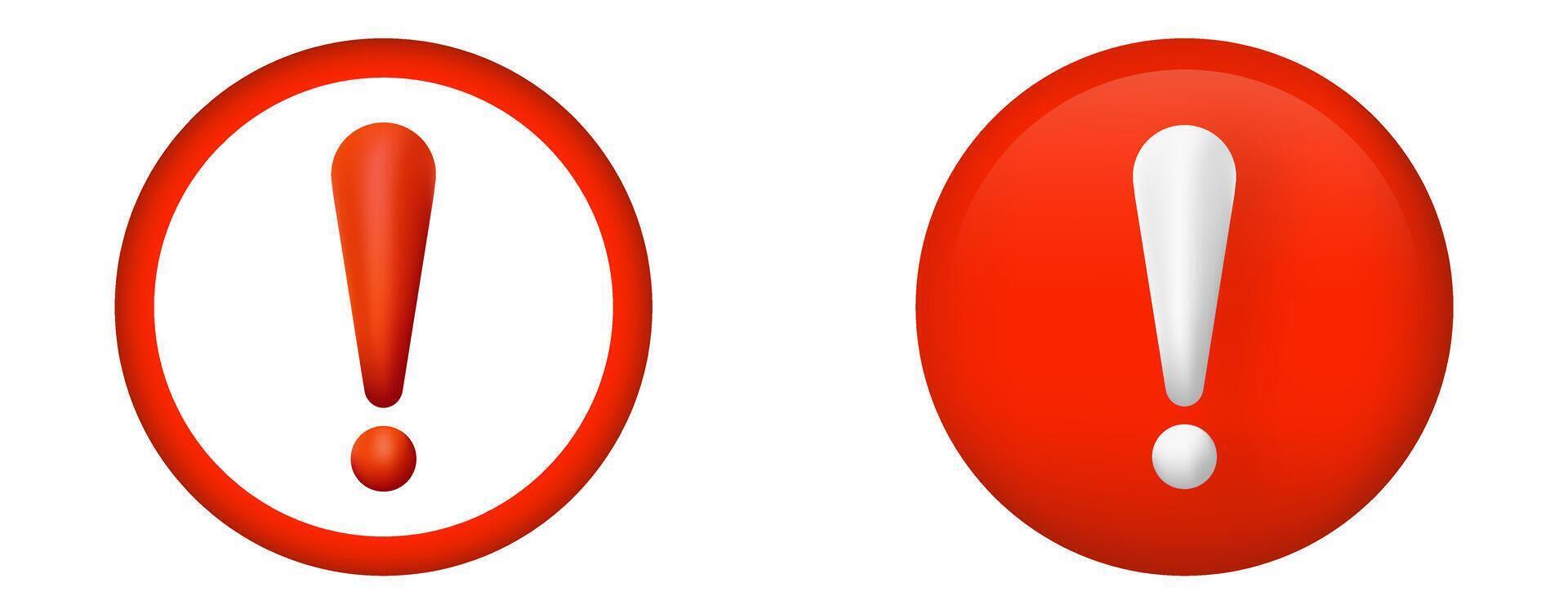 Two red exclamation marks in circles vector