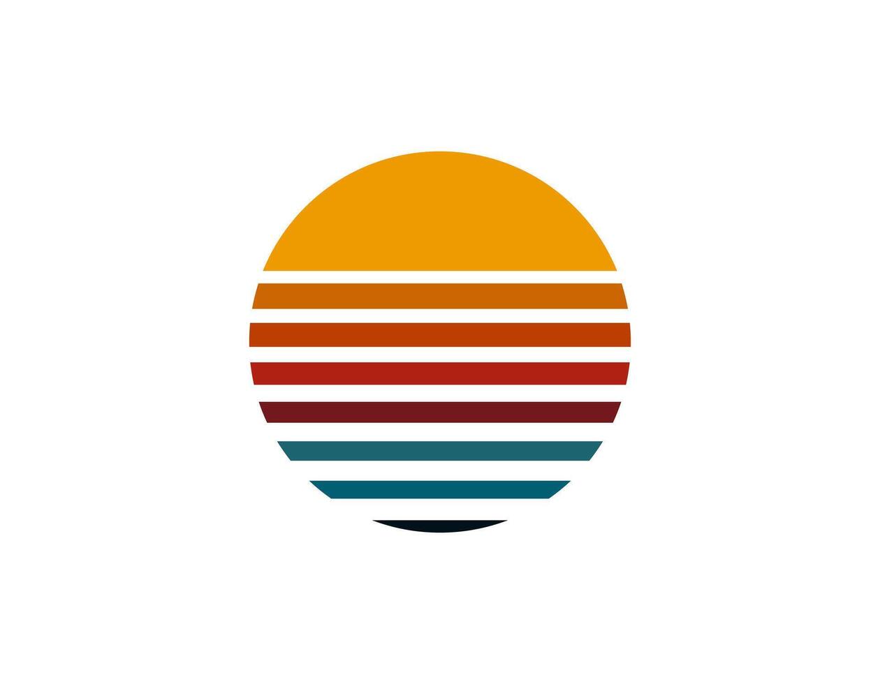 Retro sun circle with geometric shape from the eighties and nineties vector