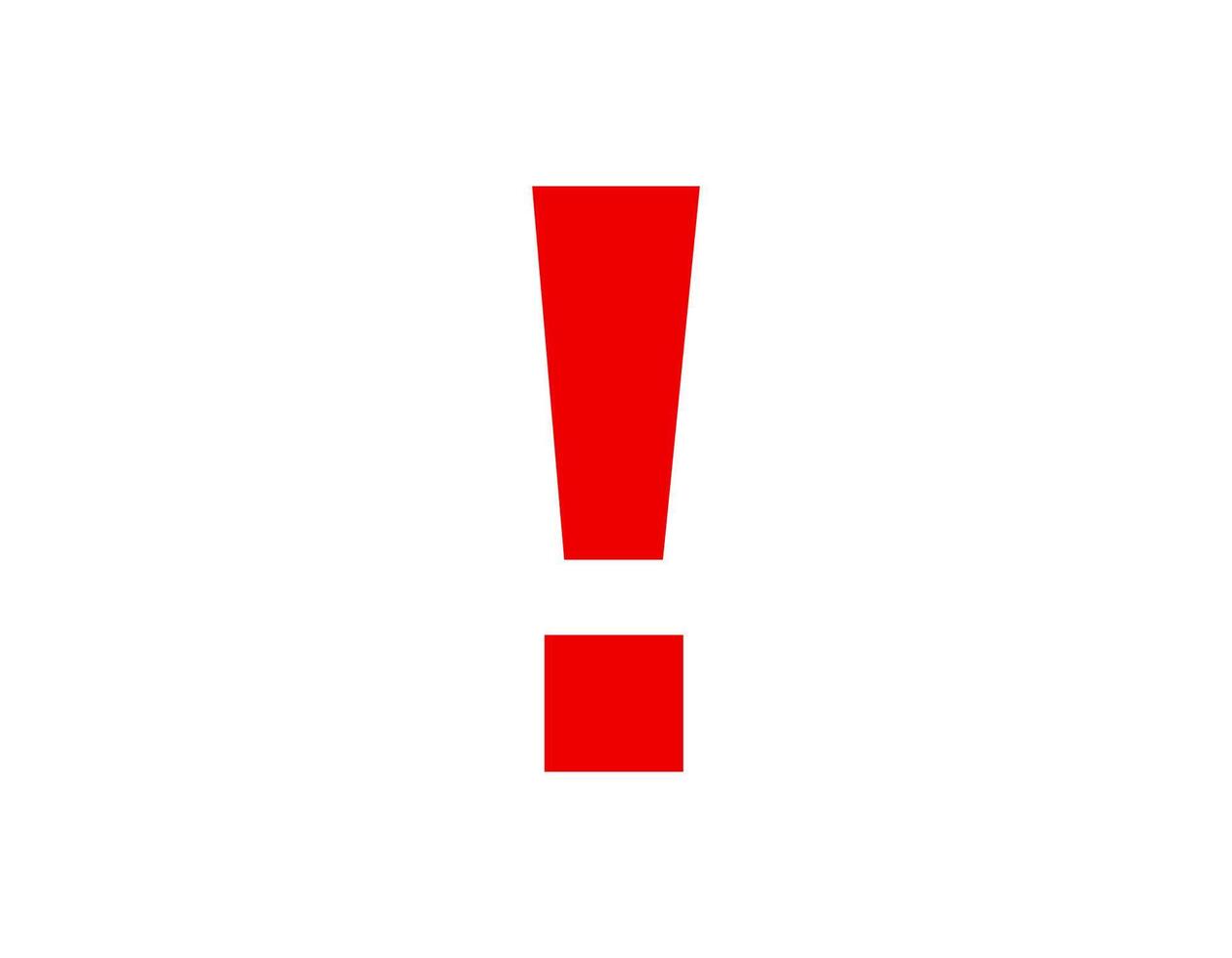 Red exclamation mark icon for alert or warning vector