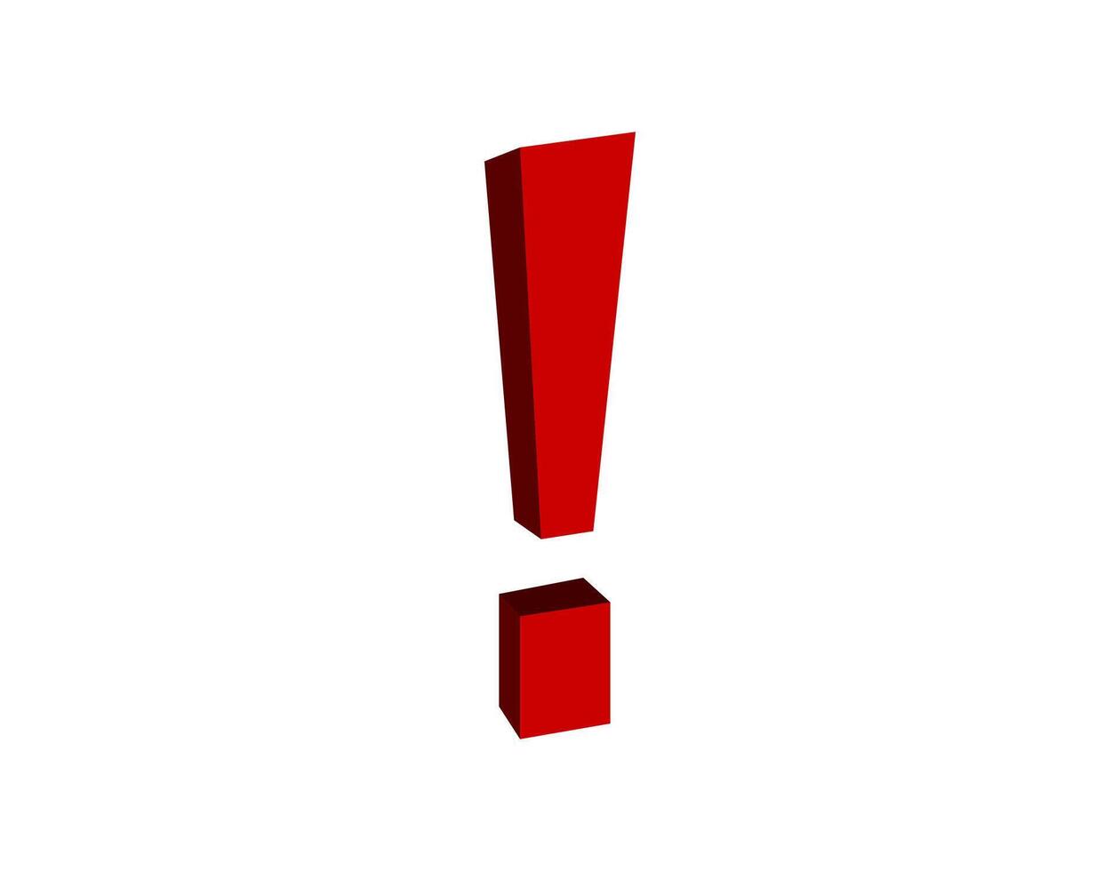 Bold red exclamation mark on white background vector