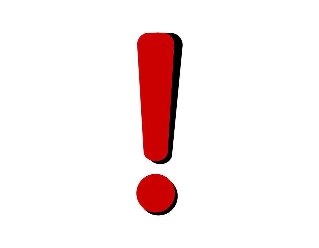 Large red exclamation mark icon on white background vector