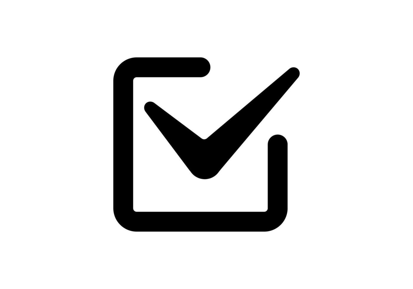 Simple black checkbox icon with checkmark inside the box vector