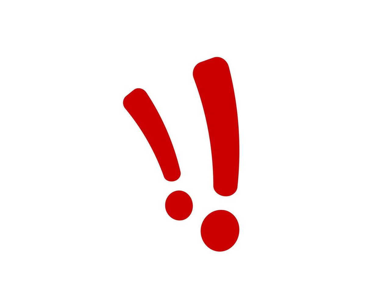 Red exclamation and dot design element for branding vector