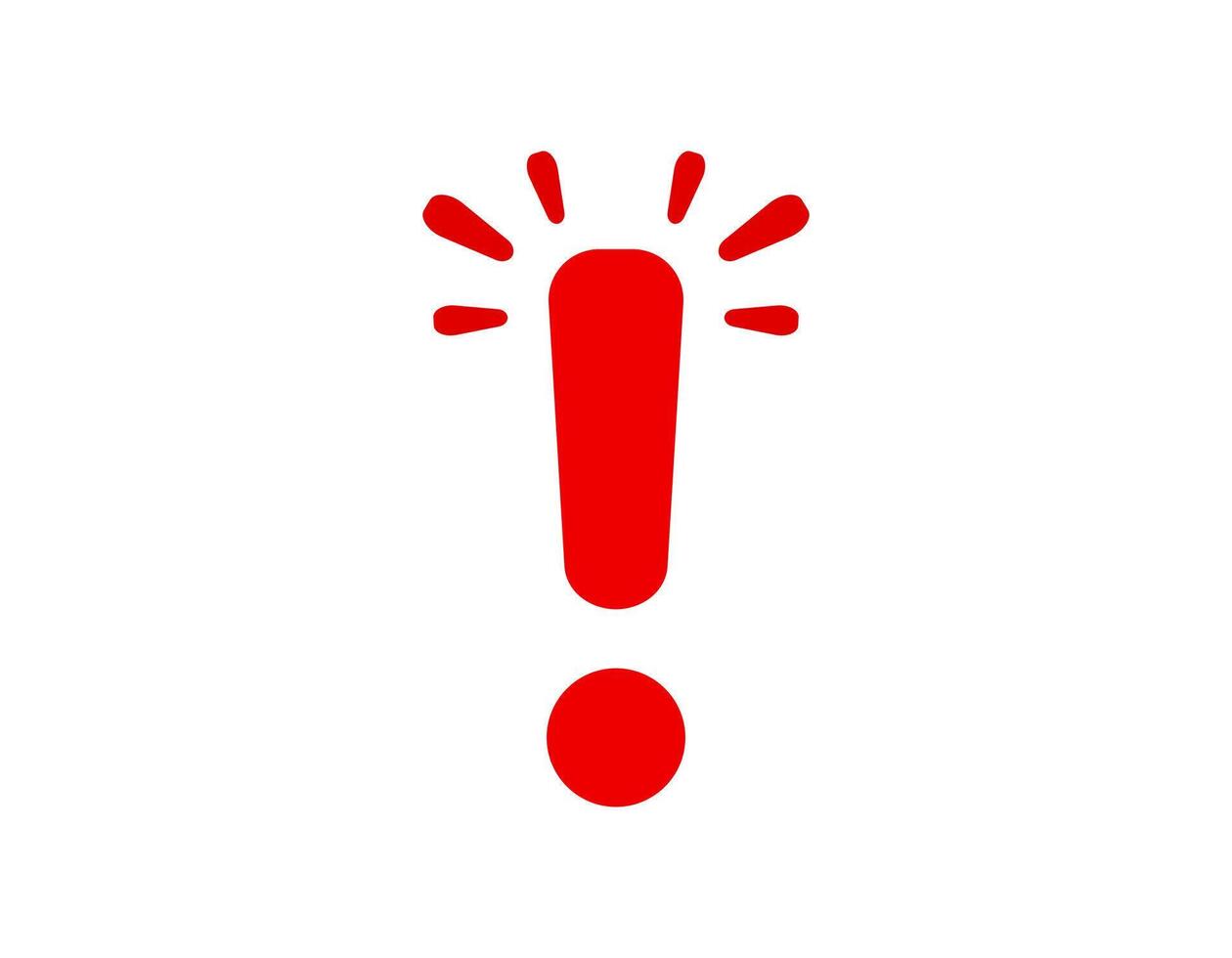 Red exclamation mark icon with emphasis lines vector