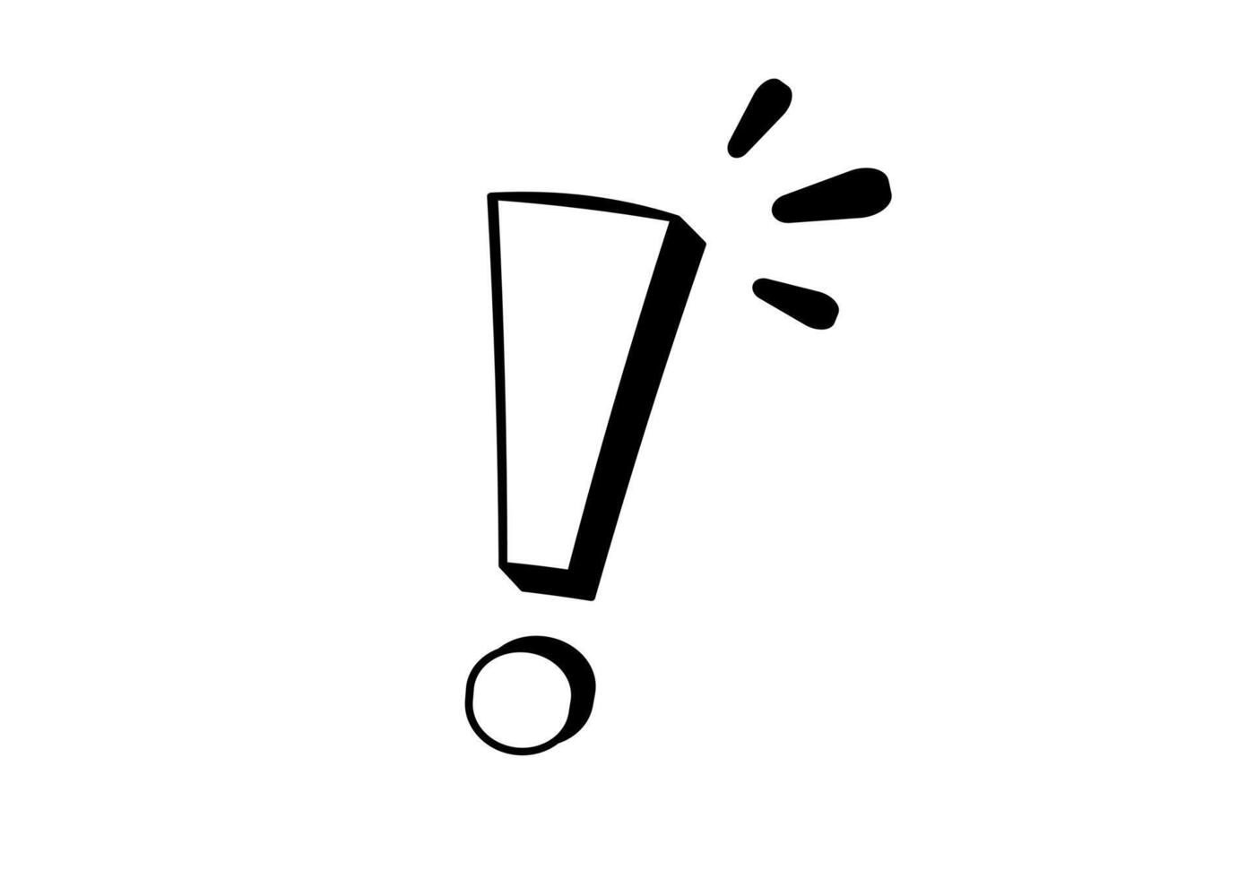 Black exclamation mark with flying chunks vector