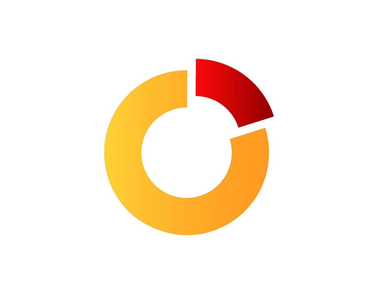 Colorful circular chart with red and yellow segments vector
