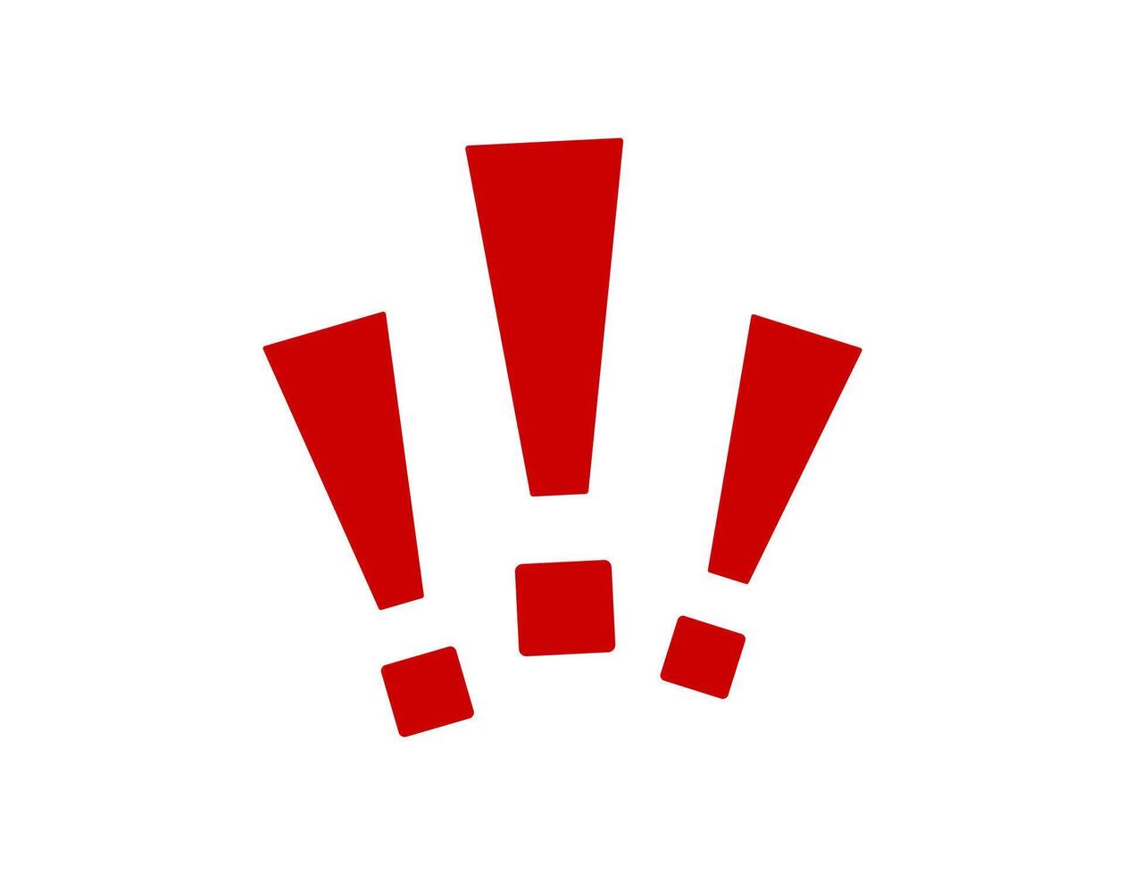 Red exclamation marks on white background vector